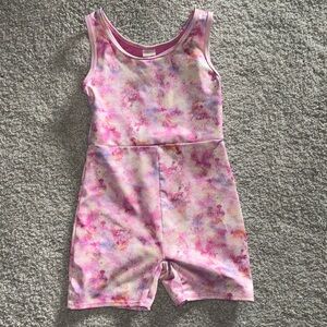 💞 Cat & Jack pink gymnastics dance leotard shorts one piece size small 6/6X